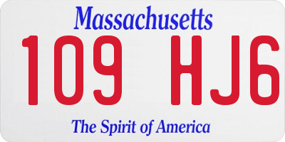 MA license plate 109HJ6