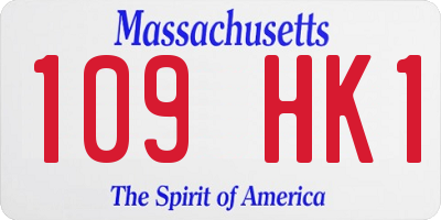 MA license plate 109HK1