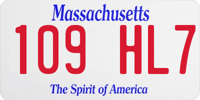 MA license plate 109HL7