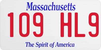 MA license plate 109HL9