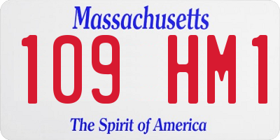 MA license plate 109HM1