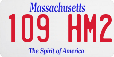 MA license plate 109HM2