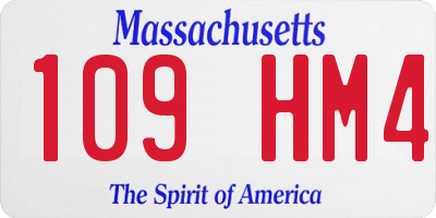 MA license plate 109HM4
