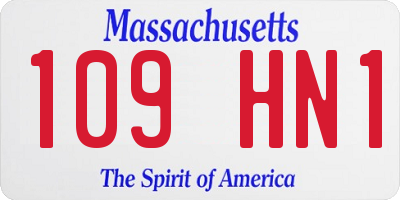 MA license plate 109HN1
