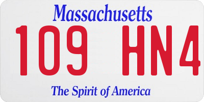 MA license plate 109HN4