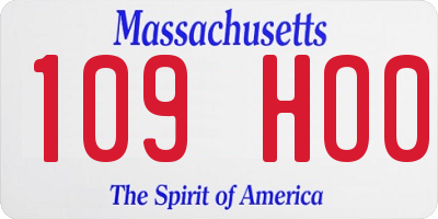 MA license plate 109HO0