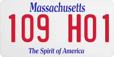 MA license plate 109HO1