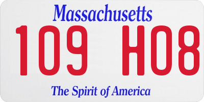 MA license plate 109HO8