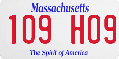 MA license plate 109HO9