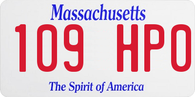 MA license plate 109HP0