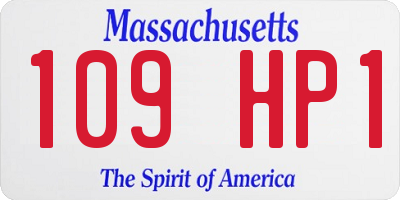 MA license plate 109HP1