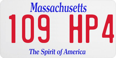MA license plate 109HP4
