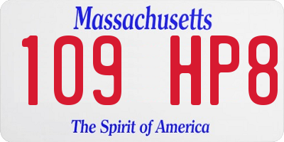 MA license plate 109HP8