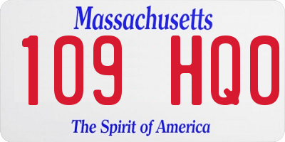 MA license plate 109HQ0
