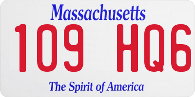 MA license plate 109HQ6