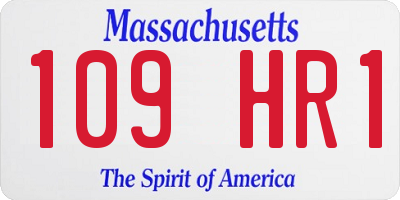MA license plate 109HR1