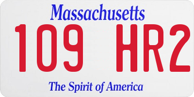 MA license plate 109HR2