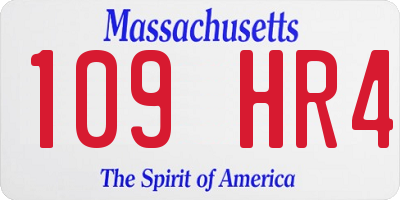 MA license plate 109HR4