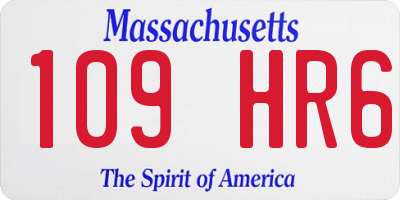 MA license plate 109HR6