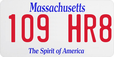 MA license plate 109HR8