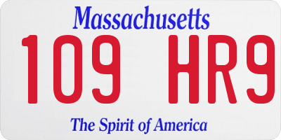 MA license plate 109HR9