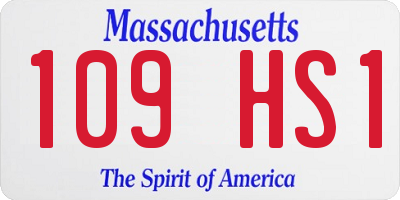 MA license plate 109HS1