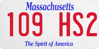 MA license plate 109HS2