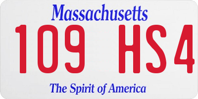 MA license plate 109HS4