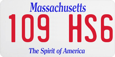MA license plate 109HS6