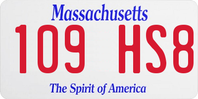 MA license plate 109HS8
