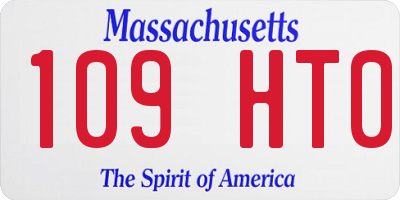 MA license plate 109HT0