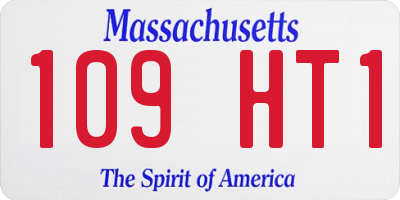 MA license plate 109HT1