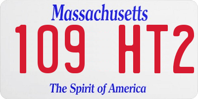MA license plate 109HT2