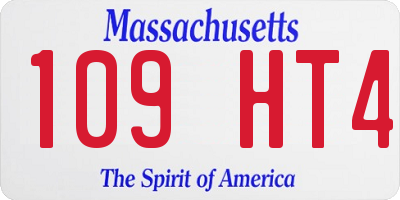 MA license plate 109HT4