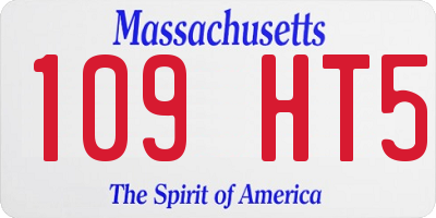 MA license plate 109HT5