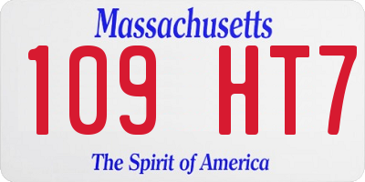 MA license plate 109HT7