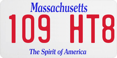 MA license plate 109HT8