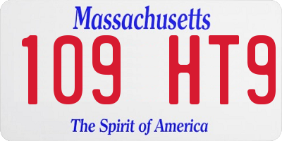 MA license plate 109HT9
