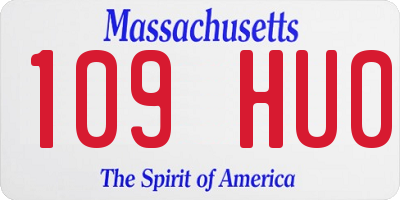 MA license plate 109HU0