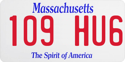 MA license plate 109HU6