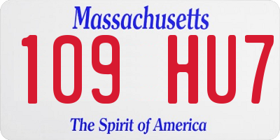 MA license plate 109HU7