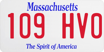 MA license plate 109HV0