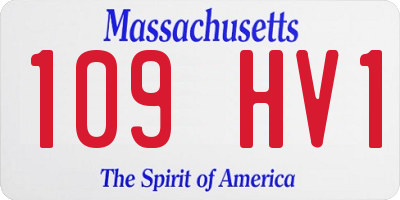 MA license plate 109HV1