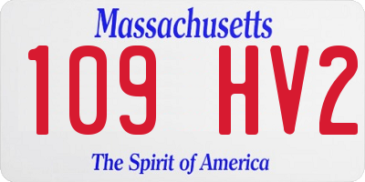 MA license plate 109HV2