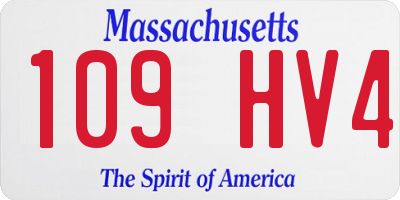 MA license plate 109HV4