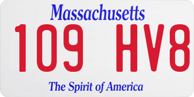 MA license plate 109HV8