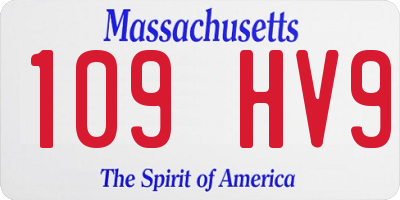 MA license plate 109HV9