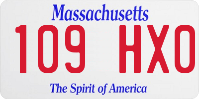 MA license plate 109HX0