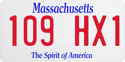 MA license plate 109HX1