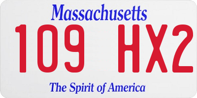 MA license plate 109HX2